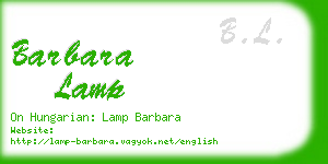 barbara lamp business card